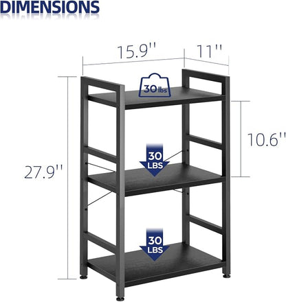 NUMENN 3 Tier Slim Bookshelf, Tall Freestanding Open Storage Bookcase - Image 3