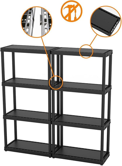Gracious Living 4 Shelf Fixed Height Solid Light Duty Storage Unit 12 x 24 x 48 - Image 8