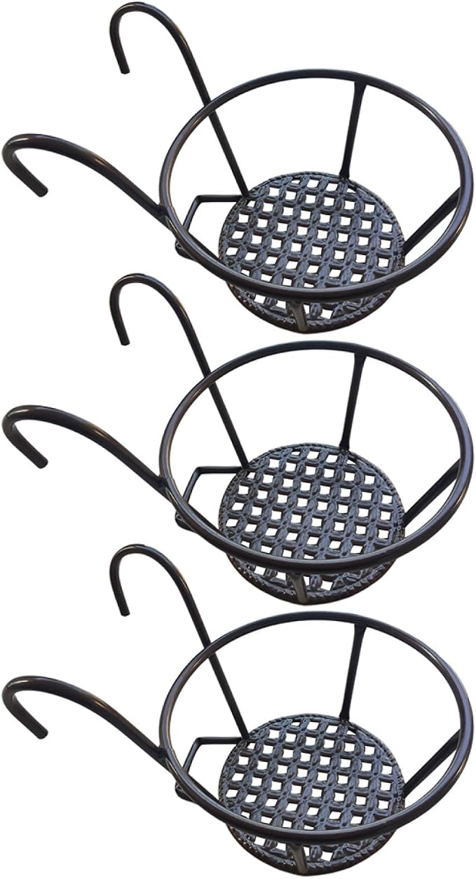 3pcs Hanging Flower Pot Rack Decorative Iron Planter Holder by FUNOMOCYA