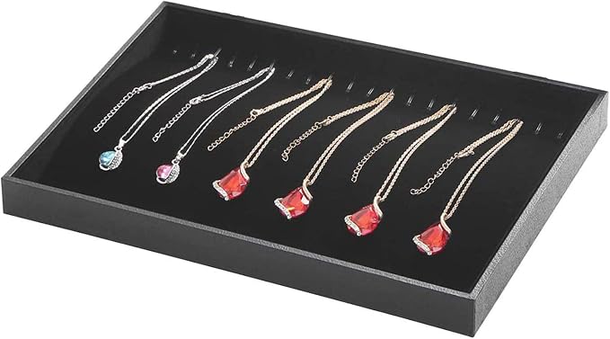 Black Velvet Stackable 20 Hooks Necklace Jewelry Tray Showcase Display - Image 2