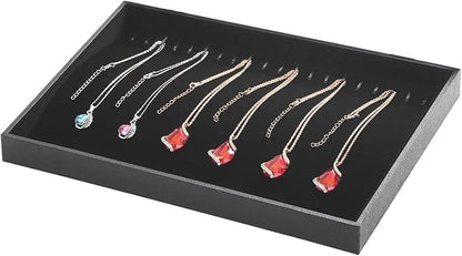 Black Velvet Stackable 20 Hooks Necklace Jewelry Tray Showcase Display - Image 2