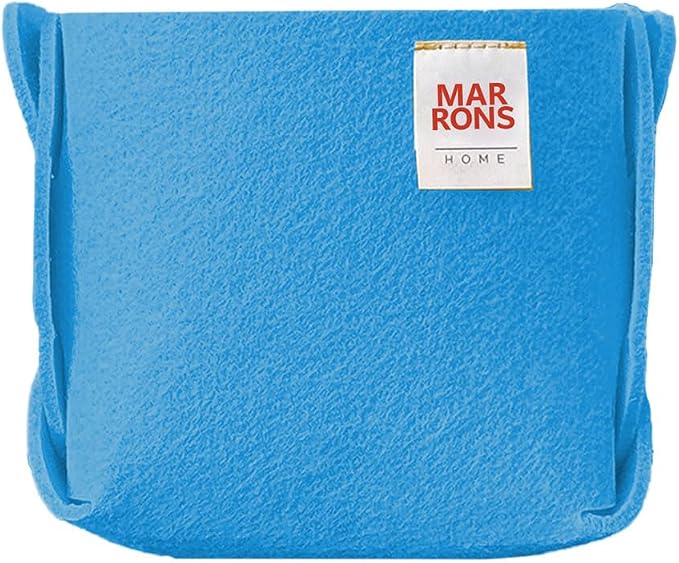 Collapsible Felt LIGHTBLUE Storage Bin Mini 3.9"x3.9"x3.9" – Foldable Basket by MARRONS