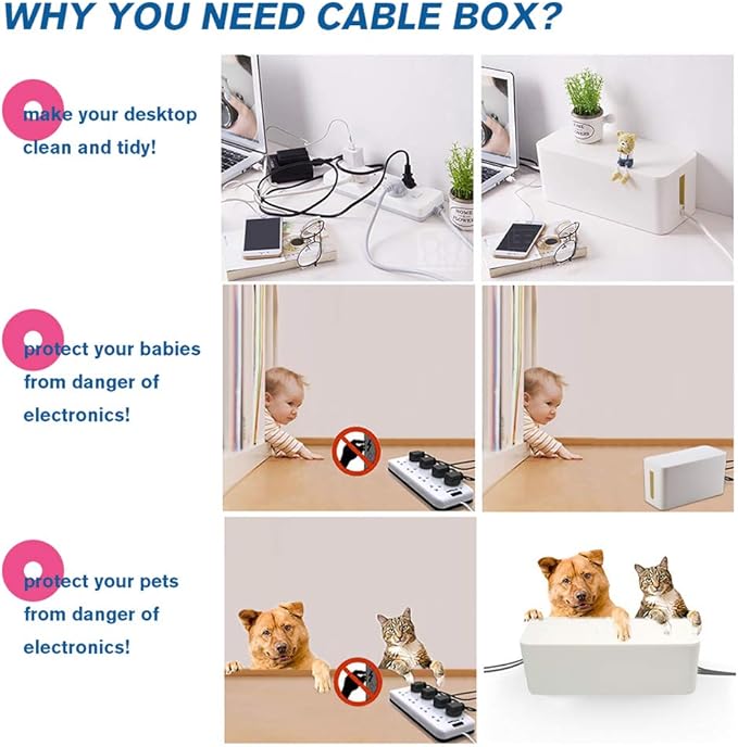 Cable Management Box Organizer, - Image 4