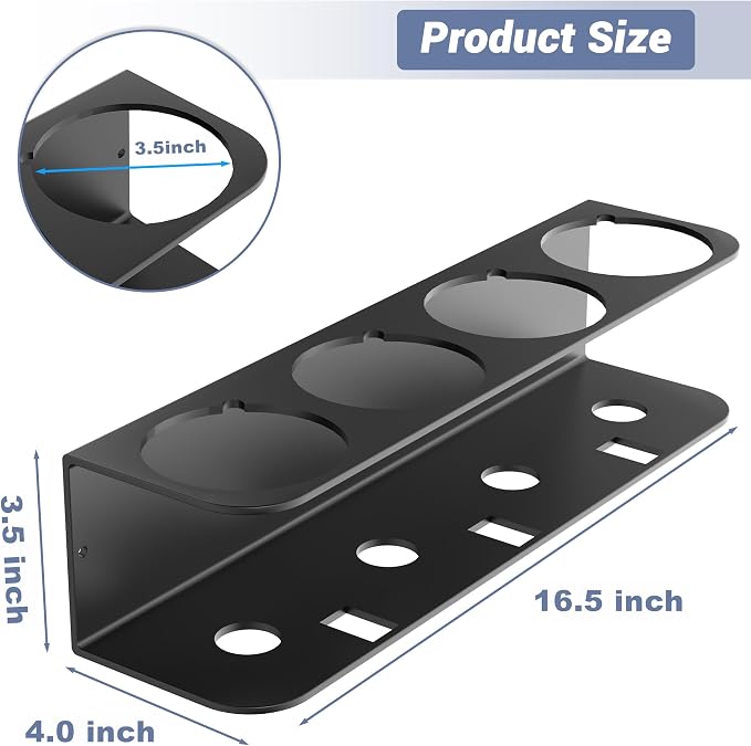 WALMANN Spray Bottle Holder Wall Mount, Metal Spray Can Storage Rack - Image 4