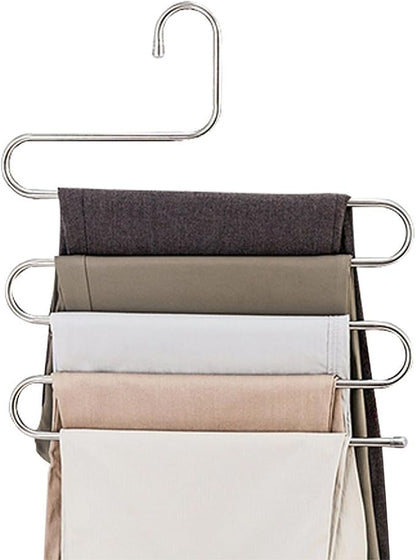 devesanter Pants Hangers Non-Slip S-Shape 4 Pack Trousers Hangers Stainless - Image 9