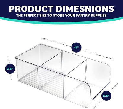 ELTOW 6-Pack Snack Organizer, 3-Compartment Plastic Bins - Image 6
