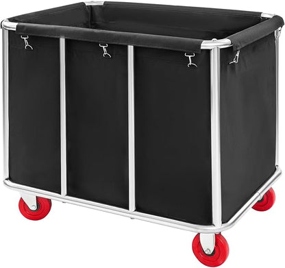 Commercial Laundry Cart with Wheels, Laundry Hamper Cart, Heavy Duty Rolling by Eapmic