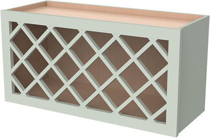 Solid Wood RTA Wine Bottle Rack Wall Cabinet by CozyHommie