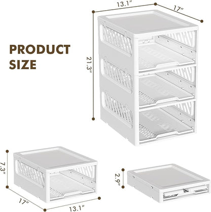 3 Pack Stackable Closet Storage Basket - Image 4