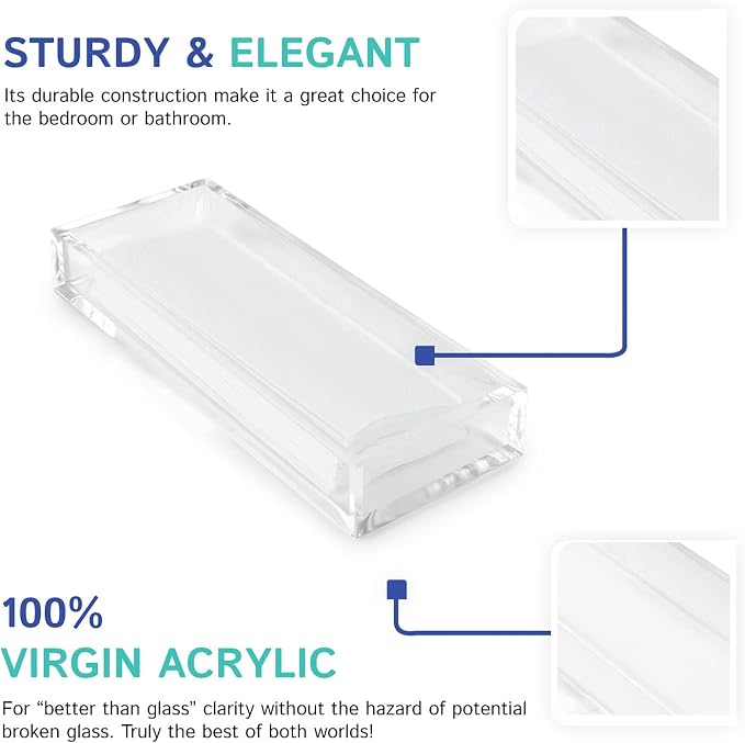 Huang Acrylic Clear Hand Towel Tray 11"x4" | - Image 5