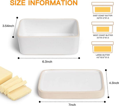 Ceramic Butter Dish with Lid，Large Butter Dish - Image 2