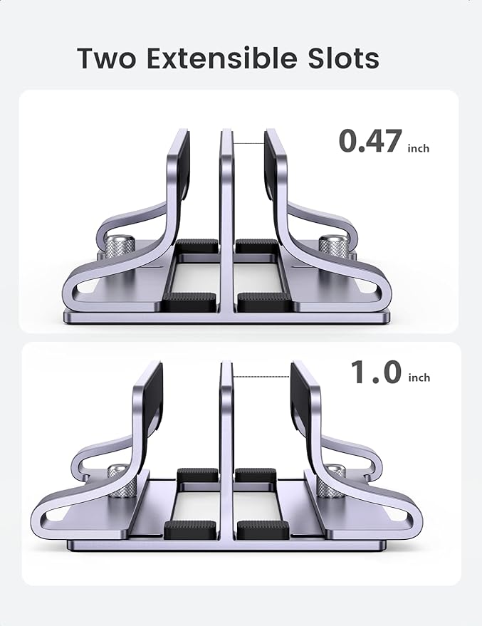 UGREEN 2-Slot Vertical Laptop Stand Holder Desk Compatible - Image 3
