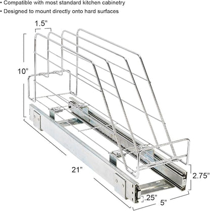 Household Essentials Glidez Multipurpose Chrome-Plated Steel Pull-Out/Slide-Out - Image 2