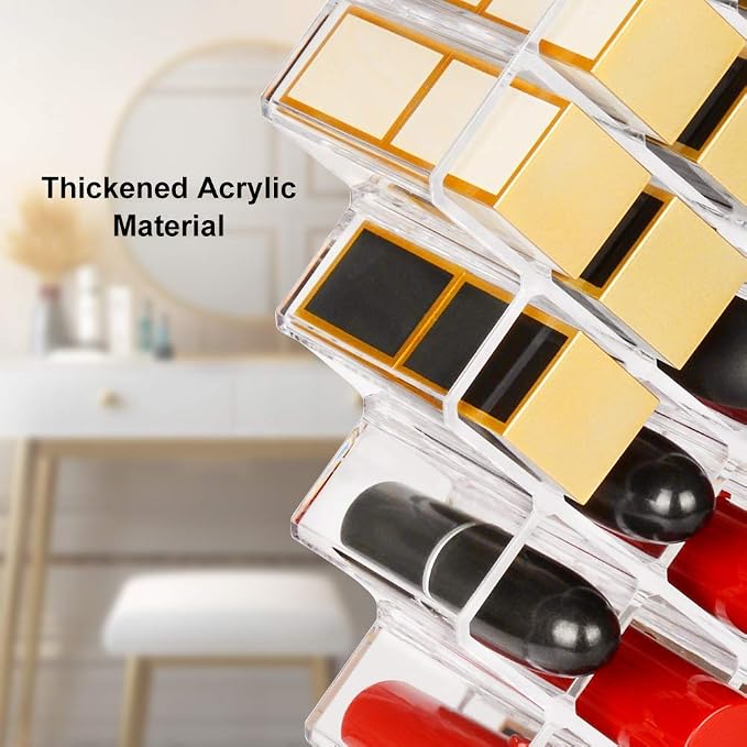 JessLab Lipstick Organizers, Acrylic Holder Lip Gloss Tower Clear Cosmetic Fish - Image 4