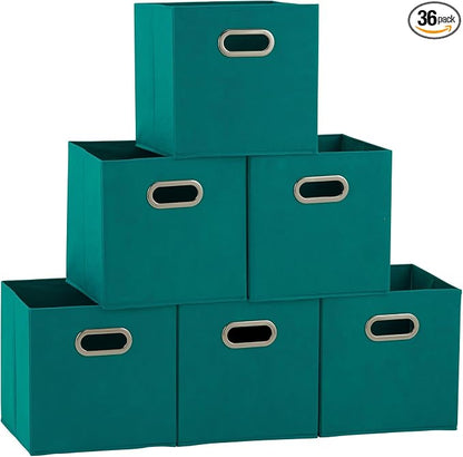 Household Essentials 83-1 Foldable Fabric Storage Bins | Set of 6 Cubby Cubes by HouseholdEssentials