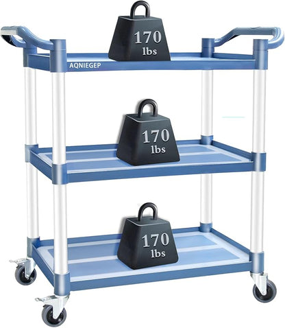 AQNIEGEP Utility Cart with Wheels, 510lbs Heavy-Duty Food Kitchen Cart & - Image 9