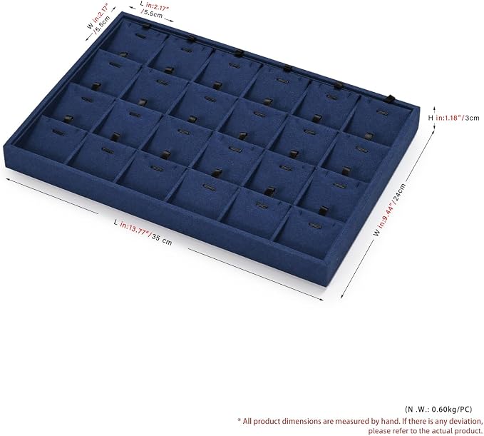 24 Grids Microfibrt Necklace Tray Jewelry Display Tray Necklace Holder Display - Image 5