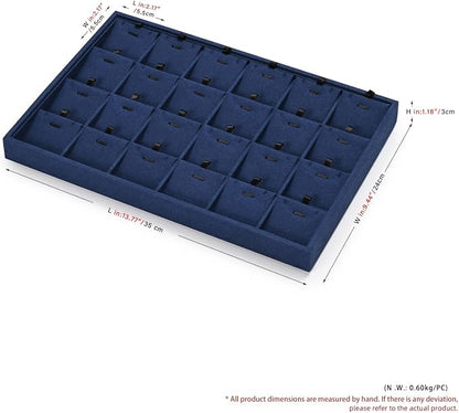 24 Grids Microfibrt Necklace Tray Jewelry Display Tray Necklace Holder Display - Image 5