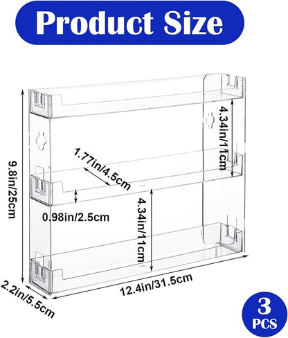 3 Pack 3-Tier Display Rack, Wall-Mount Acrylic Paint Organizer Shelf - Image 2