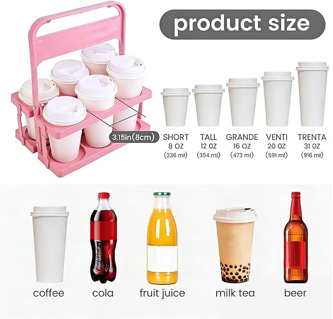 Reusable Drink Carrier with Handle - Image 3