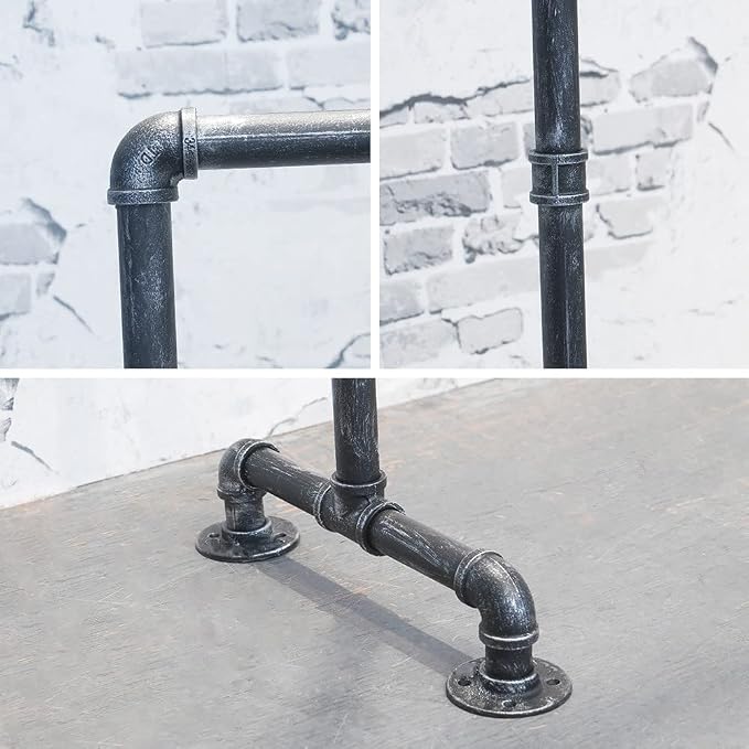 Industrial Pipe Clothing Rack 59in, Clothes Racks - Image 4