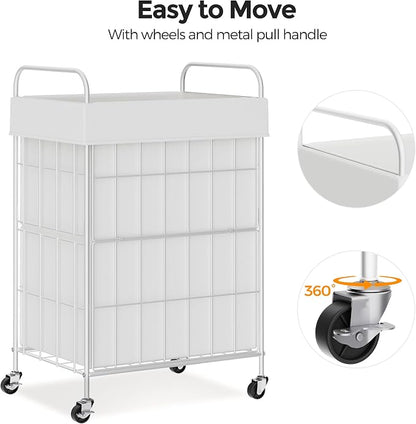 Laundry Hamper with Wheels, 90L Laundry Basket with Handle, Laundry Sorter with - Image 3