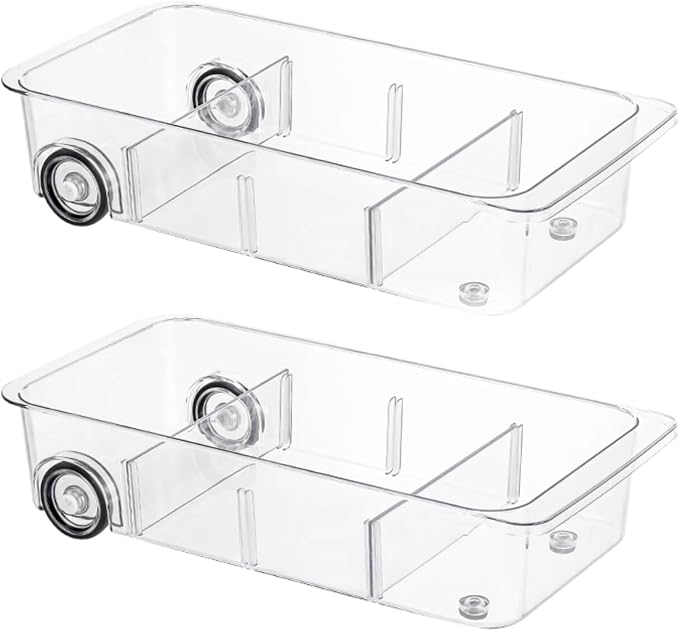 Attelite RollOut Refrigerator Drawer Organizer and Storage Clear Design by Attelite