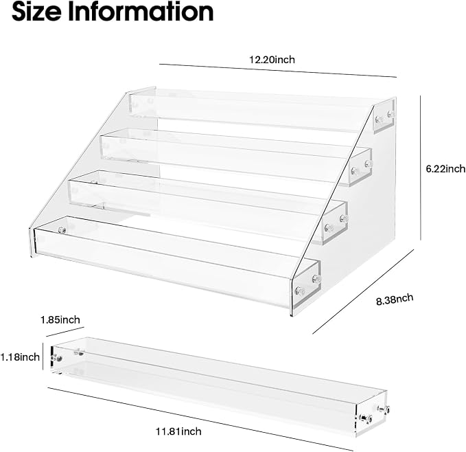 Acrylic 4-Tier Display Stand, Storage Rack, Card Display Stand, - Image 2