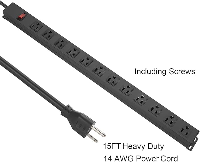 HHSOET Aluminum Wall Mount Power Strip - Image 4