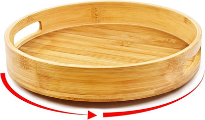 Wooden Lazy Susan Organizer for cabinet-12 Inch Bamboo Kitchen Turntable by Unknown