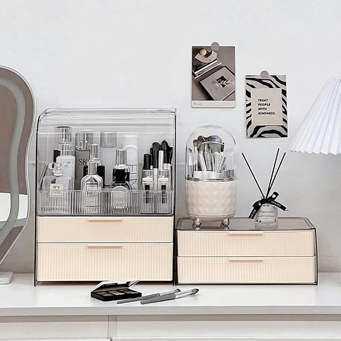 Makeup Storage Organizer Box Large Cosmetic Display Cases Dustproof and - Image 3
