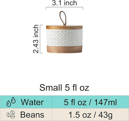Miamolo Small Ceramic Jar with Lid, Coffee Container Kitchen Food Storage Jars - Image 3