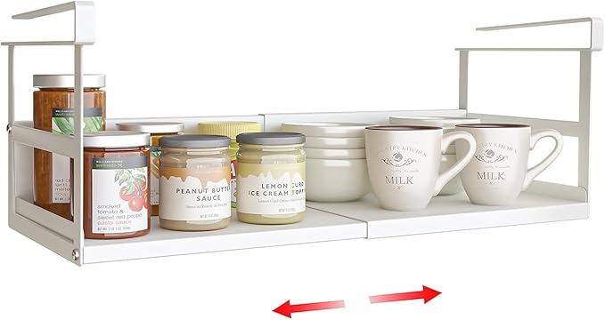 Expandable Under Cabinet Shelf Organizer by SHINEWON