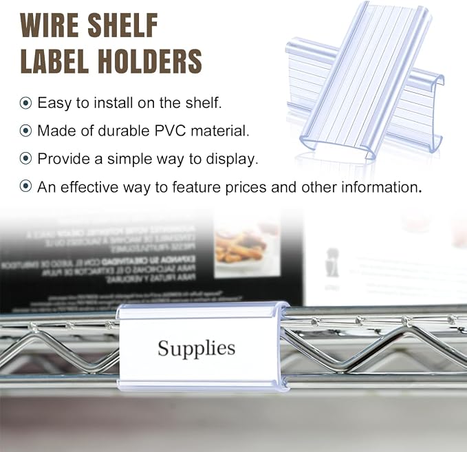 30Pcs Wire Shelf Label Holders, Plastic Wire Rack Label Holder, Compatible - Image 2