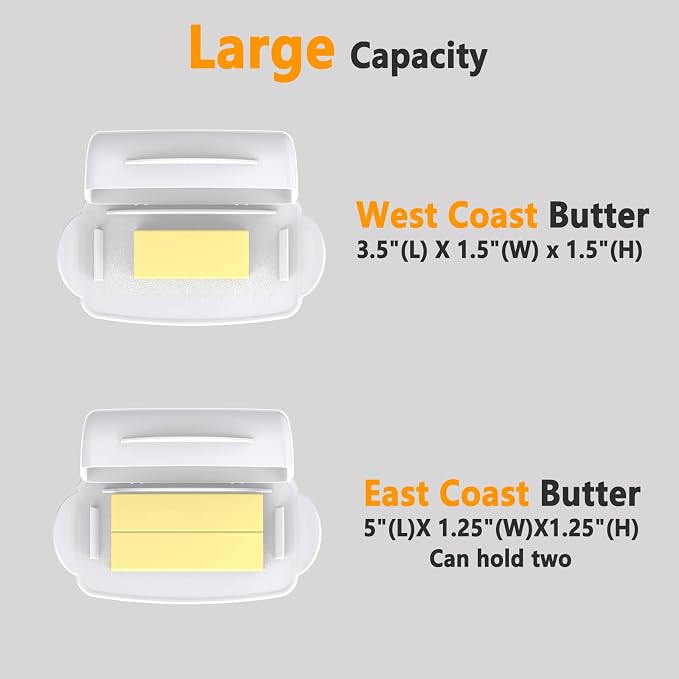 Butter Dishes with Lid for Countertop Refrigerator, Plastic Butter Dish Flip - Image 3