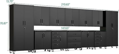 12-Piece Heavy Duty Steel Garage Cabinet System | All-in-One Modular Garage - Image 2