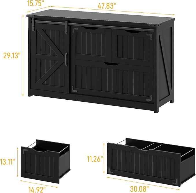 Halitaa 47.8” Farmhouse File Cabinet - Image 2