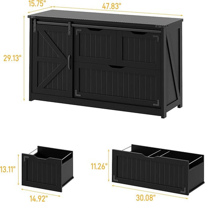 Halitaa 47.8” Farmhouse File Cabinet - Image 2