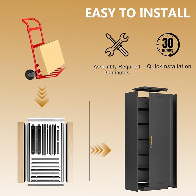 Tall Narrow Slim Metal Storage Cabinet - Image 6
