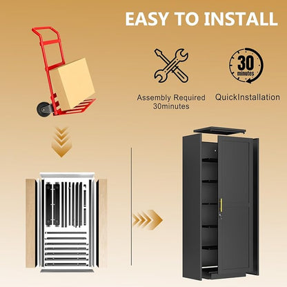 Tall Narrow Slim Metal Storage Cabinet - Image 6
