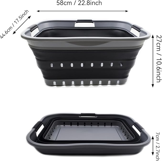 SAMMART 42L Collapsible Plastic Laundry Basket - Image 3