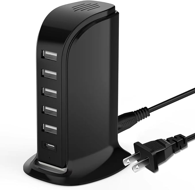 USB Charging Station for Multiple Devices, USB-C Port Supports PD Quick Charge by Unknown