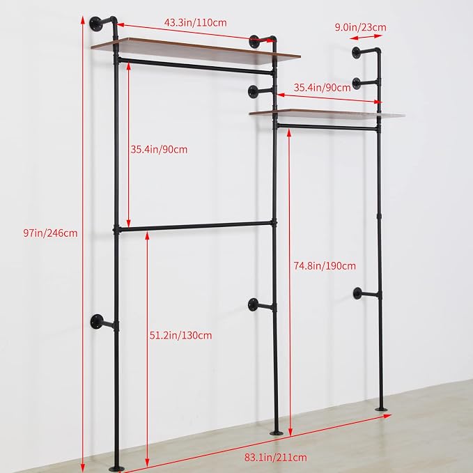 Industrial Pipe Clothing Rack - Image 3