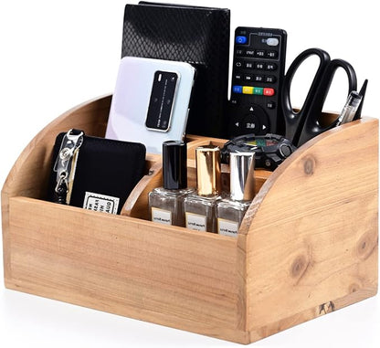 Farmhouse Solid Wooden Mail Sorter Wood Desk Organizer TV Remote Holder Rustic by WelcometoOKSQW
