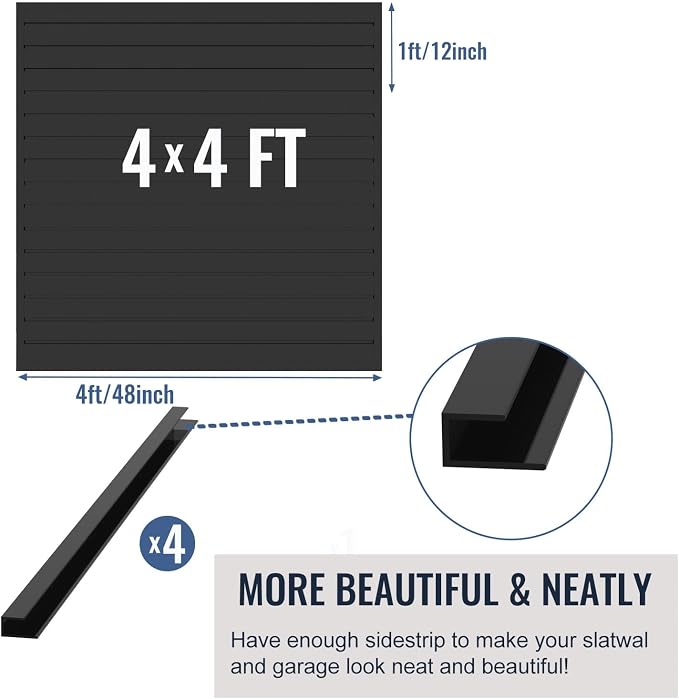 Slatwall Panel Garage Organizer PVC Slatwall Heavy Duty Wall Mounted Rack - Image 4