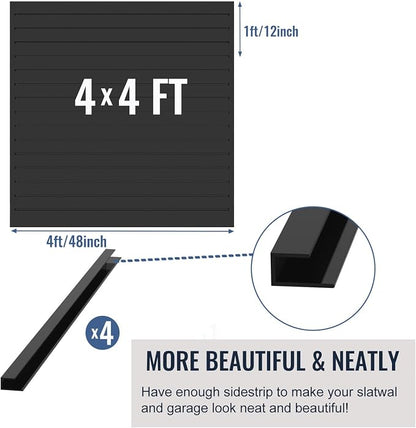 Slatwall Panel Garage Organizer PVC Slatwall Heavy Duty Wall Mounted Rack - Image 4