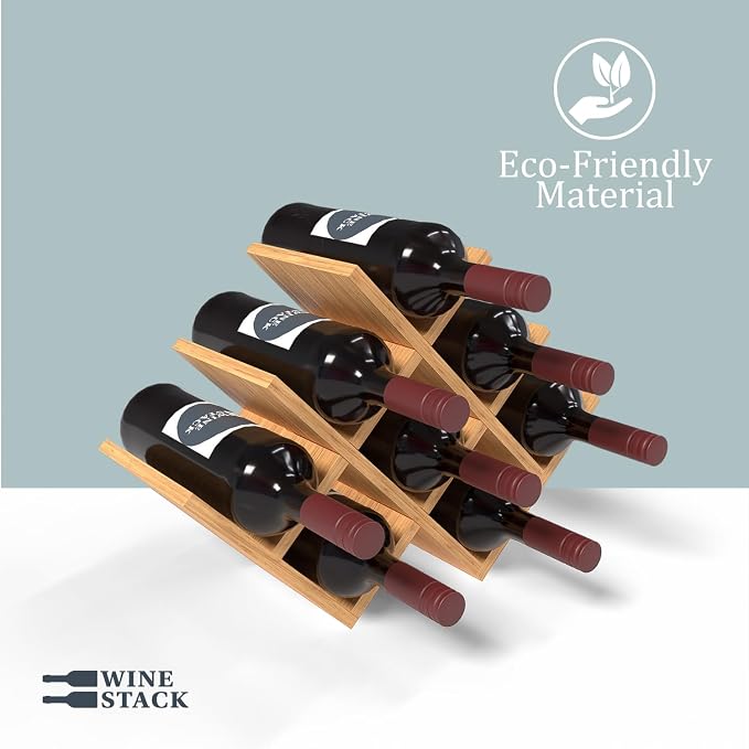 8 Bottle Bamboo Small Wine Rack - Image 8