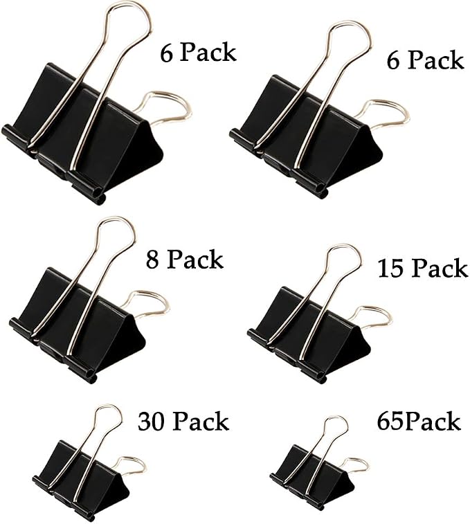 Binder Clips Paper Clamp for Paper-130 Pcs Clips Paper Binder Assorted Sizes - Image 3