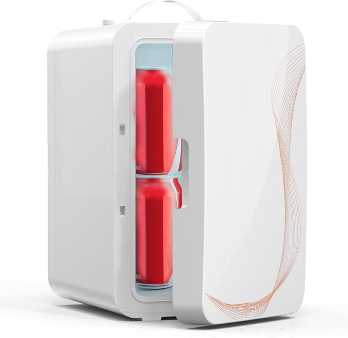 Mini Fridge for Bedroom, 6L/8 Cans Skincare Fridge Portable Small Refrigerator by YLFU