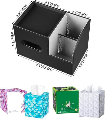 PU Leather Tissue Box Cover Square, Tissue Box Holder Organizer - Image 3